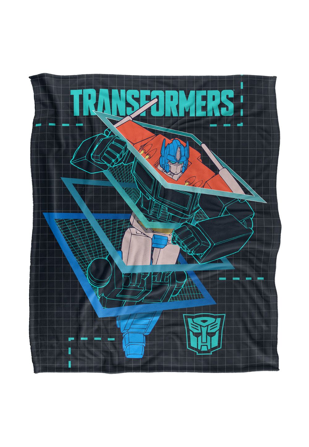 Transformers Schematic Break Optimus Prime Silky Touch Super Soft Throw Blanket 152 X 127 cm in White