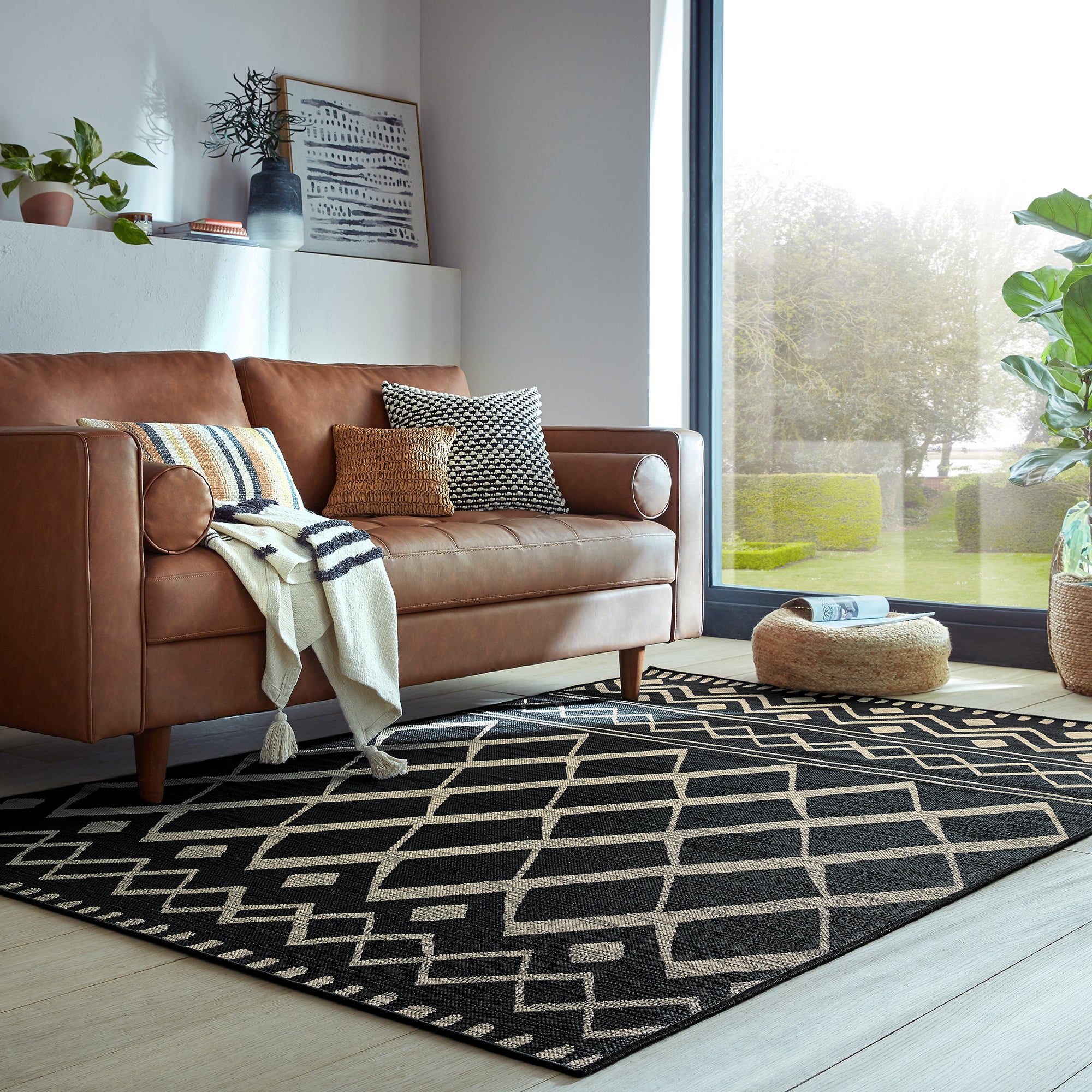 Souk Indoor Outdoor Rug Souk Black and Beige