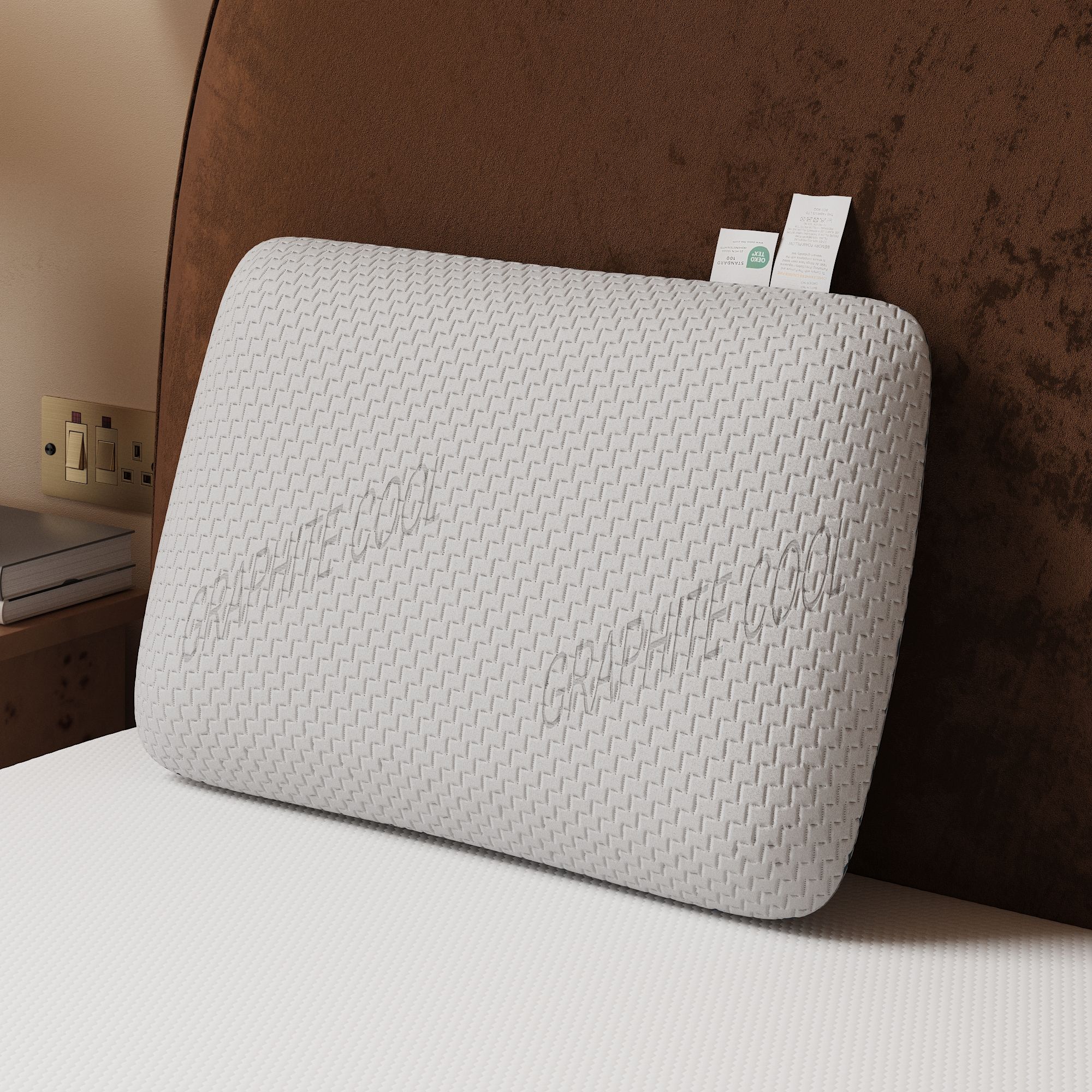 Rest Relax Graphite Memory Laytech Foam Orthopaedic Pillow in White
