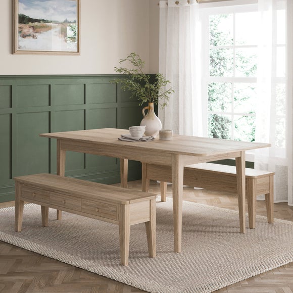 Bromley II Extending Dining Table & Benches
