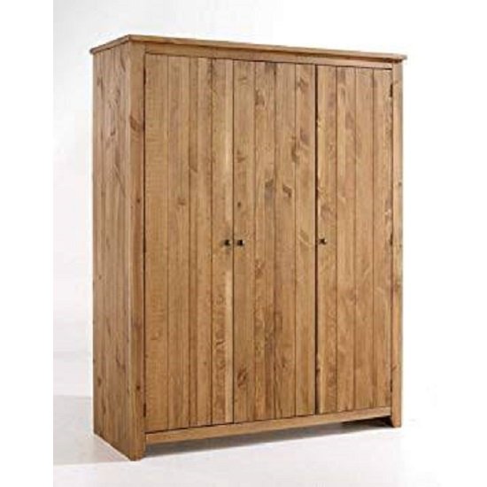 Pascal 3 Door Wardrobe In Pine finish