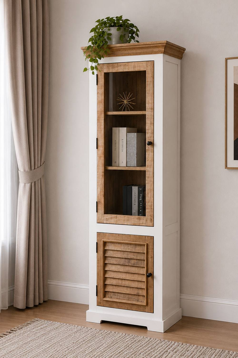 IH Design Washington White Solid Mango Wood Bookcase 60x40x175cm