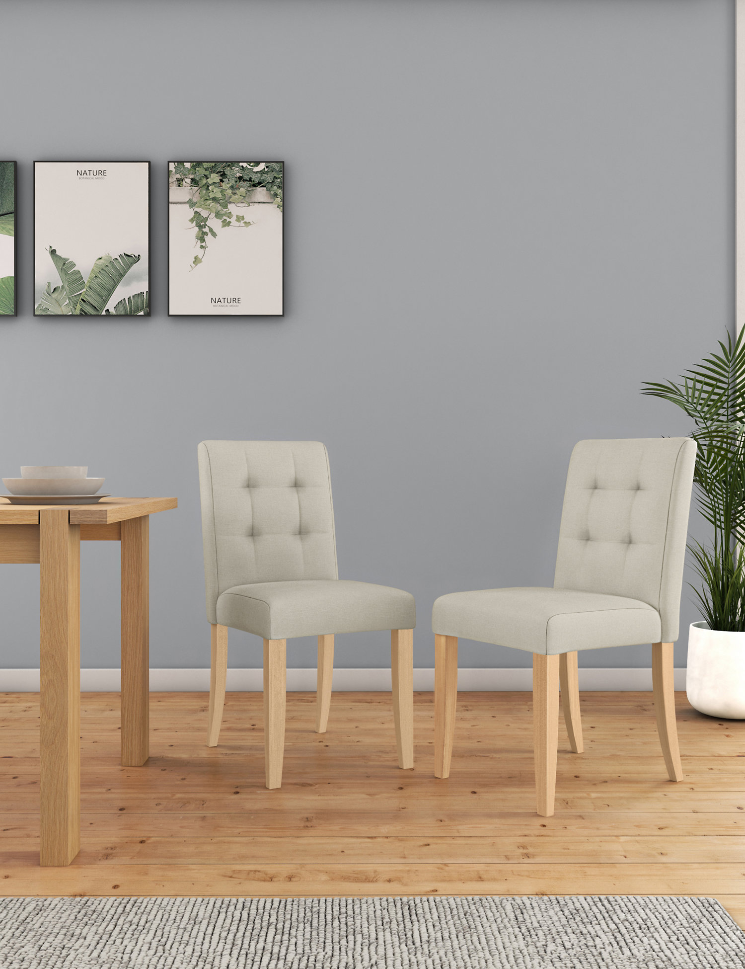 M&S Set of 2 Milton Pinched Back Dining Chairs
