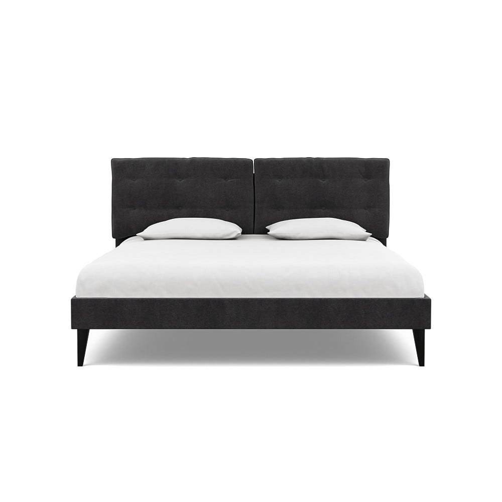 Heal's Mistral Super King Bed Smart Luxe Velvet Nickel Black Feet