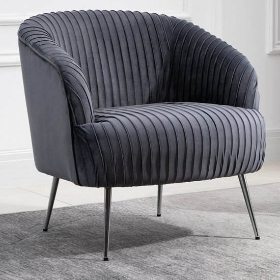 Layla Fabric Upholstered Armchair In Grey