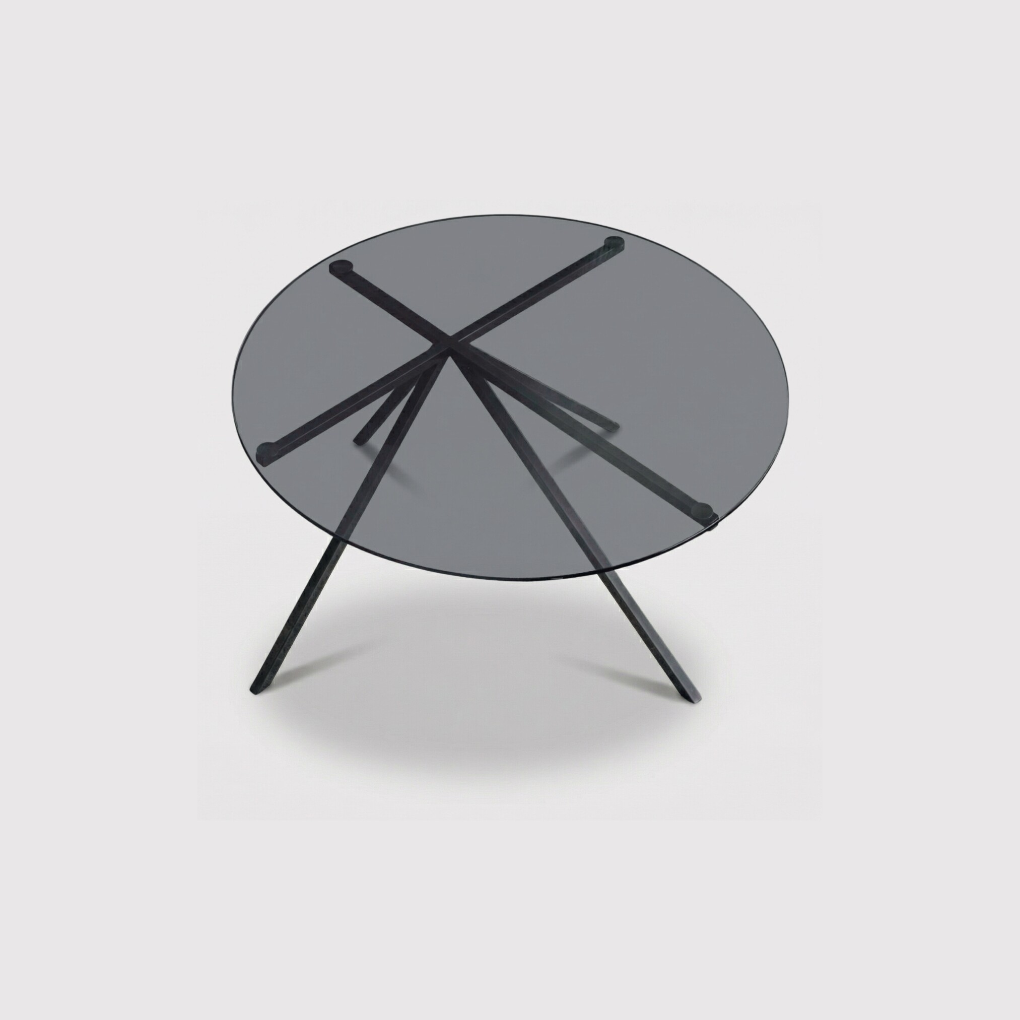 Bontempi Ray Coffee Table, Round, Black Glass | Barker & Stonehouse