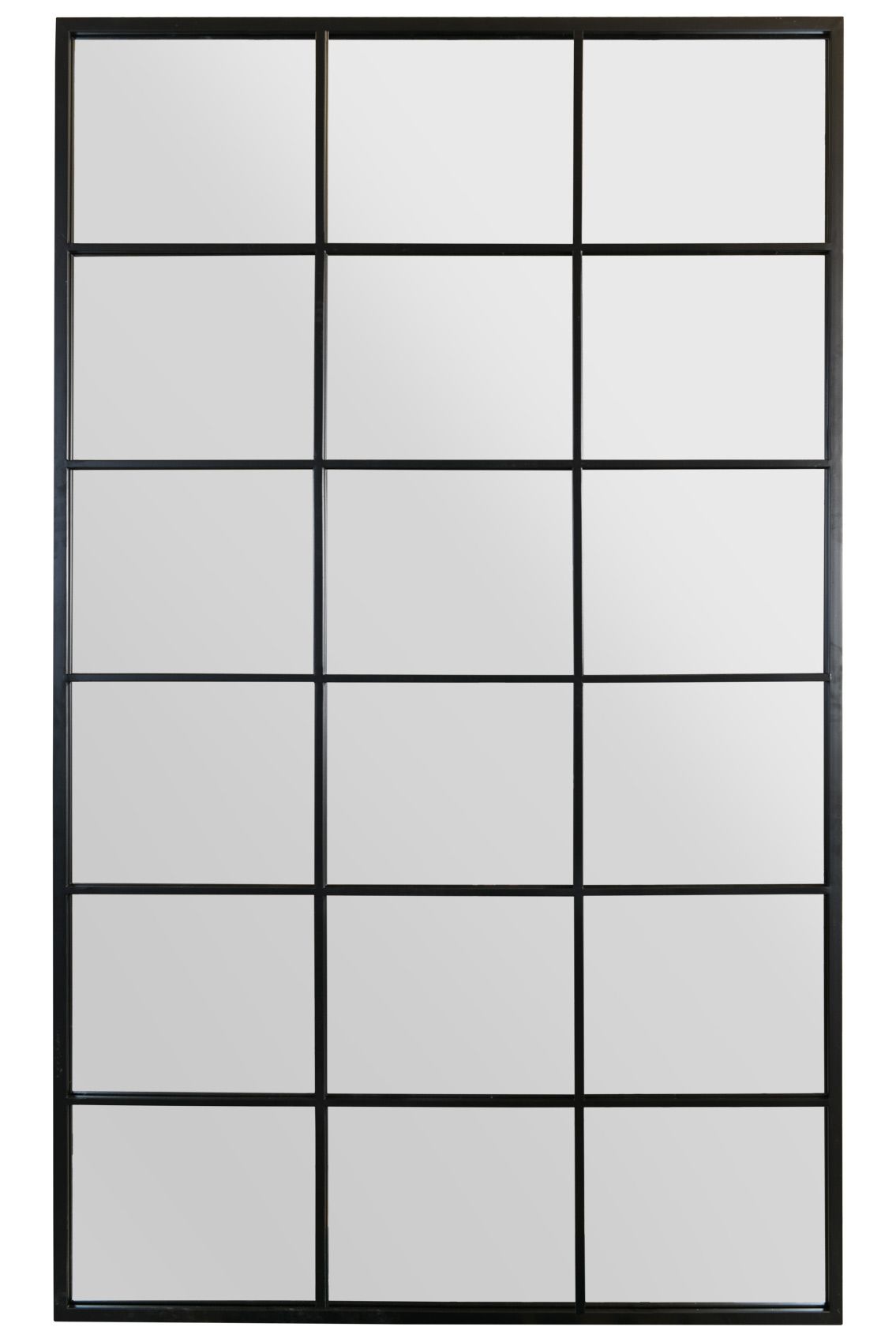 MirrorOutlet The Fenestra Black Modern Window Leaner / Wall Mirror 79" X 47" 200CM X 120CM 2