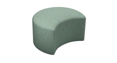 Luna Half Moon Footstool in Peacock Plush Tweed Boucle - sofa.com