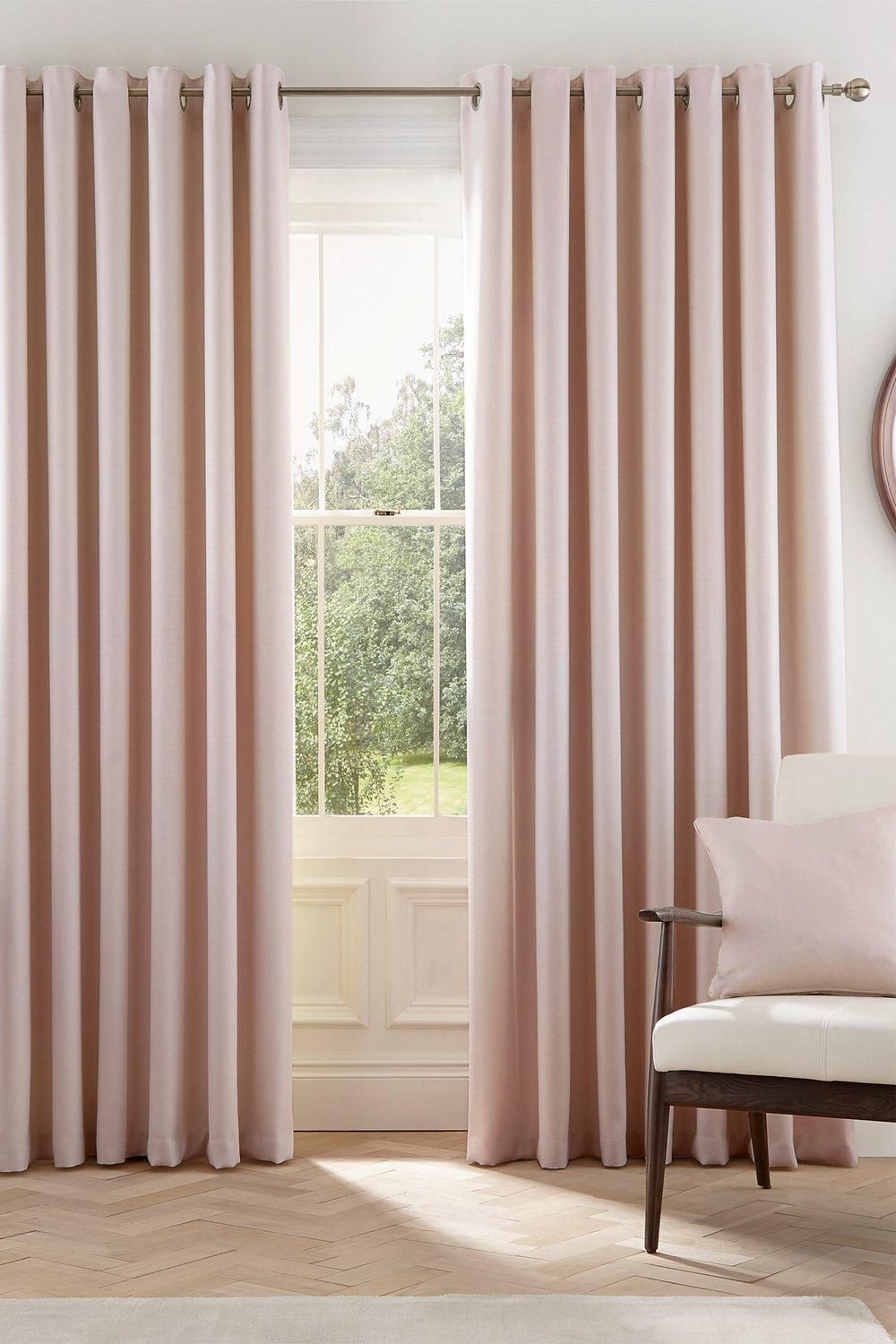 Helena Springfield 'Eden' Woven Lined Curtains in Light Pink