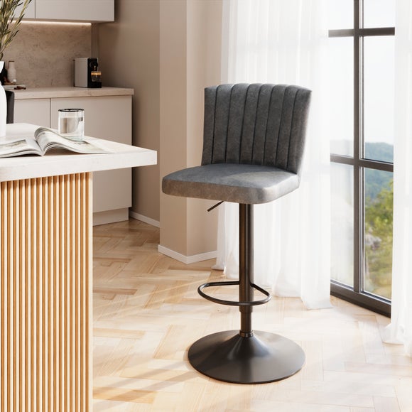Taylor Gaslift Barstool, Faux Leather
