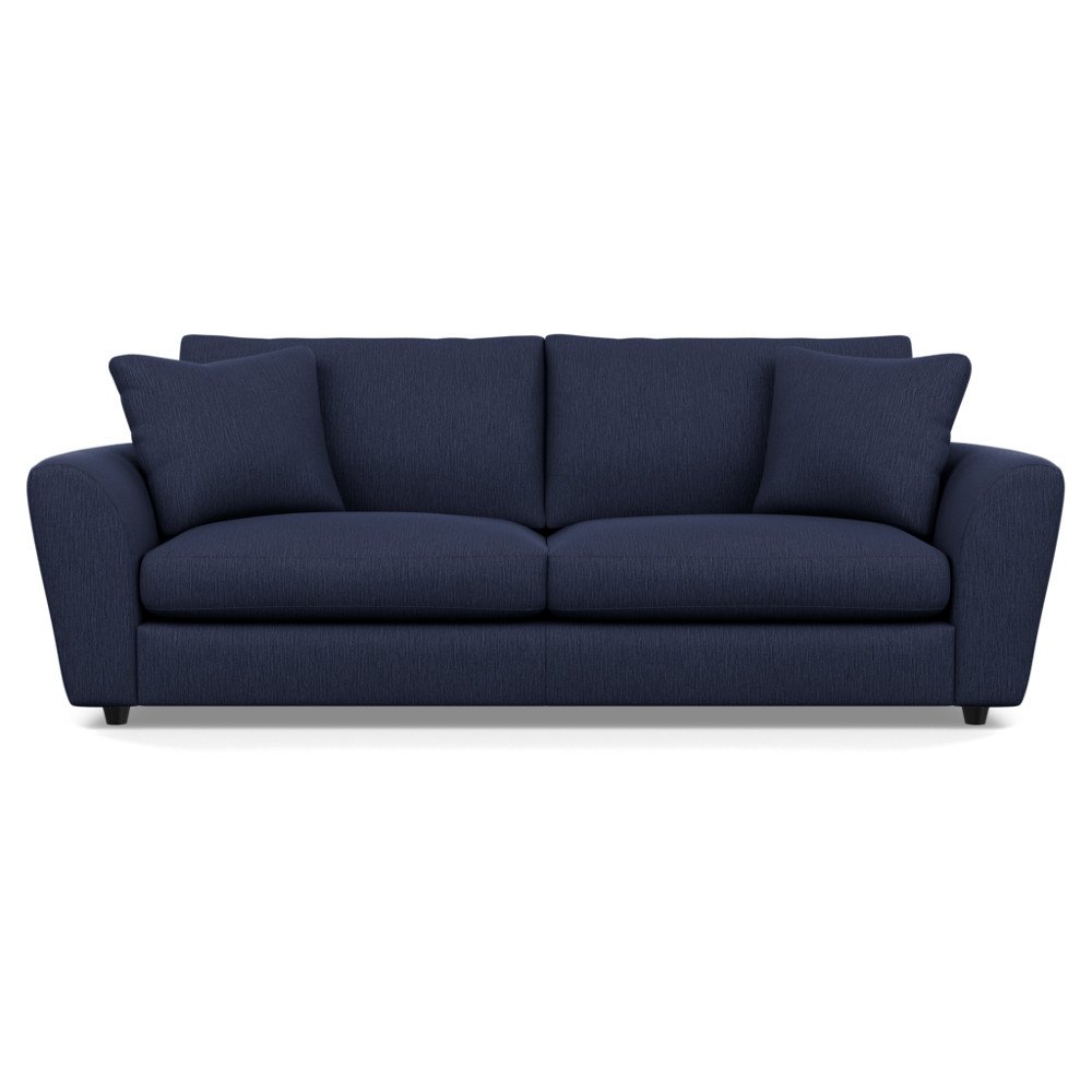 Heal's Snooze 5 Seater Sofa Smart Linen Mix Navy Black Feet