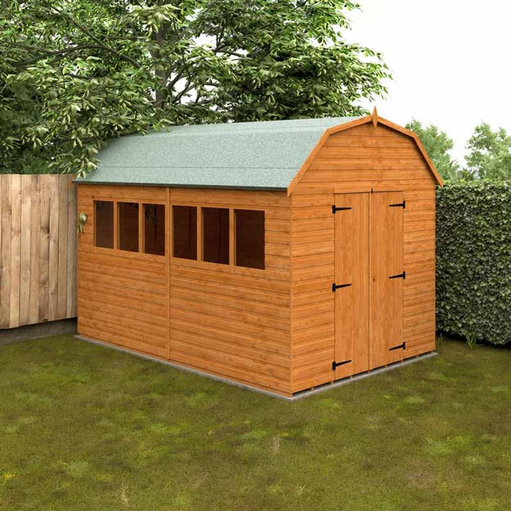 Buttercup Farm 12 x 8 Feet Barn 12mm Shed - Solid Wood/Softwood/Pine in Burnt Orange 2