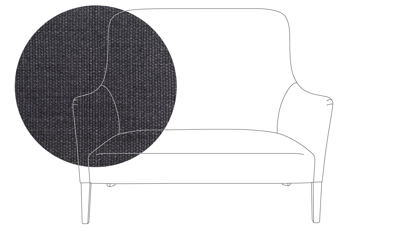 Pinch Pendel 2 Seater Sofa Cabot Pure Linen Baffin Grey Oak Feet