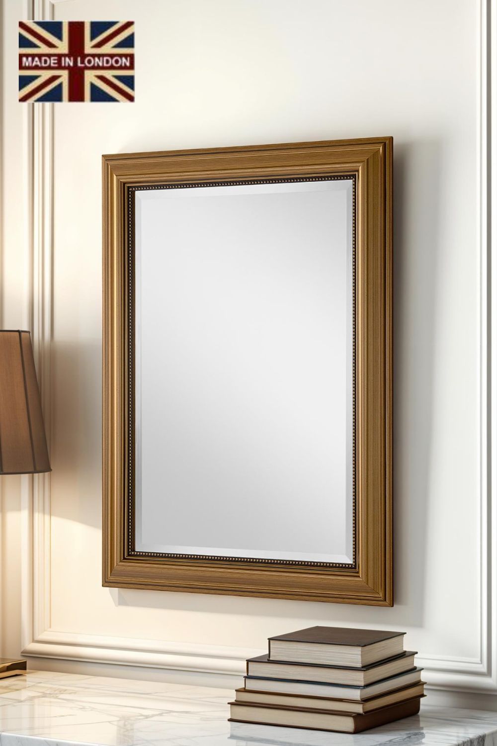 Yearn Mirrors Classic Gold Beaded Mirror 77.5x62.5cm