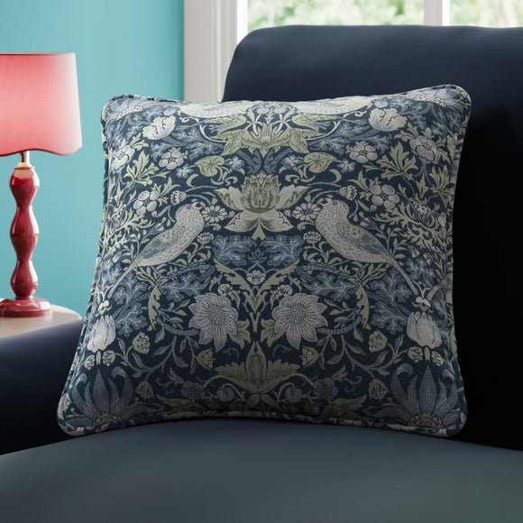 William Morris At Home Strawberry Thief Polyester Made To Order Cushion Cover