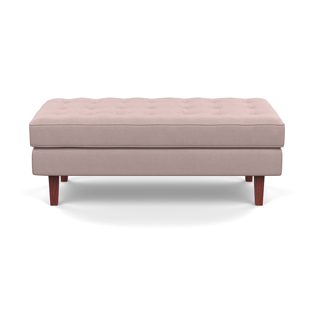 Heal's Hepburn Ottoman Siena Cotton Dusky Pink Walnut