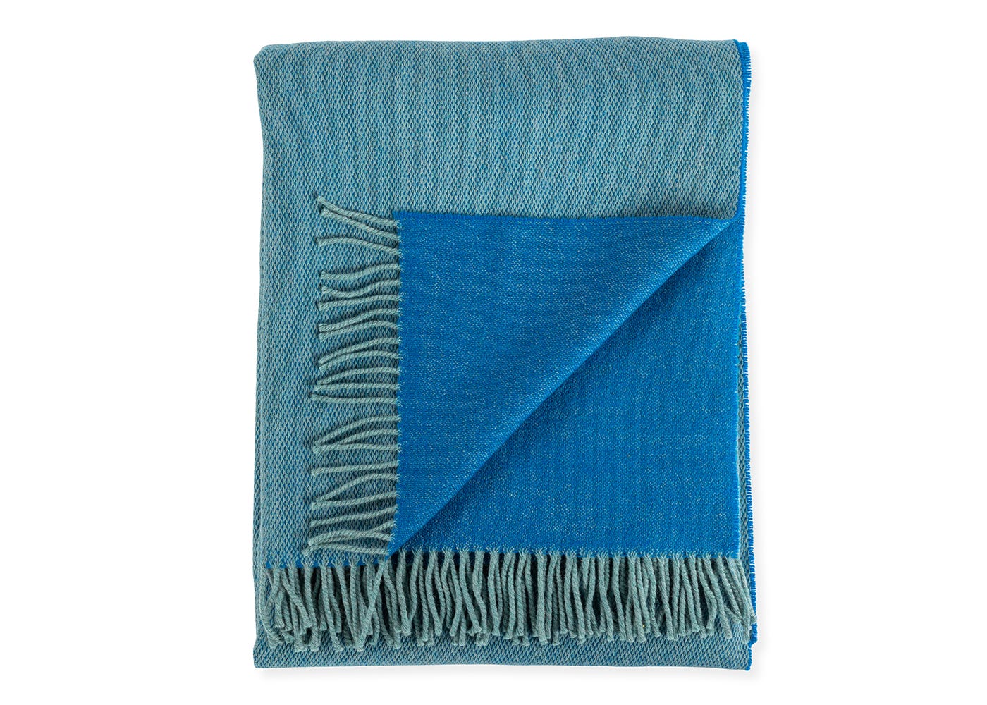 Heal's Two Tone Merino Throw Cobalt