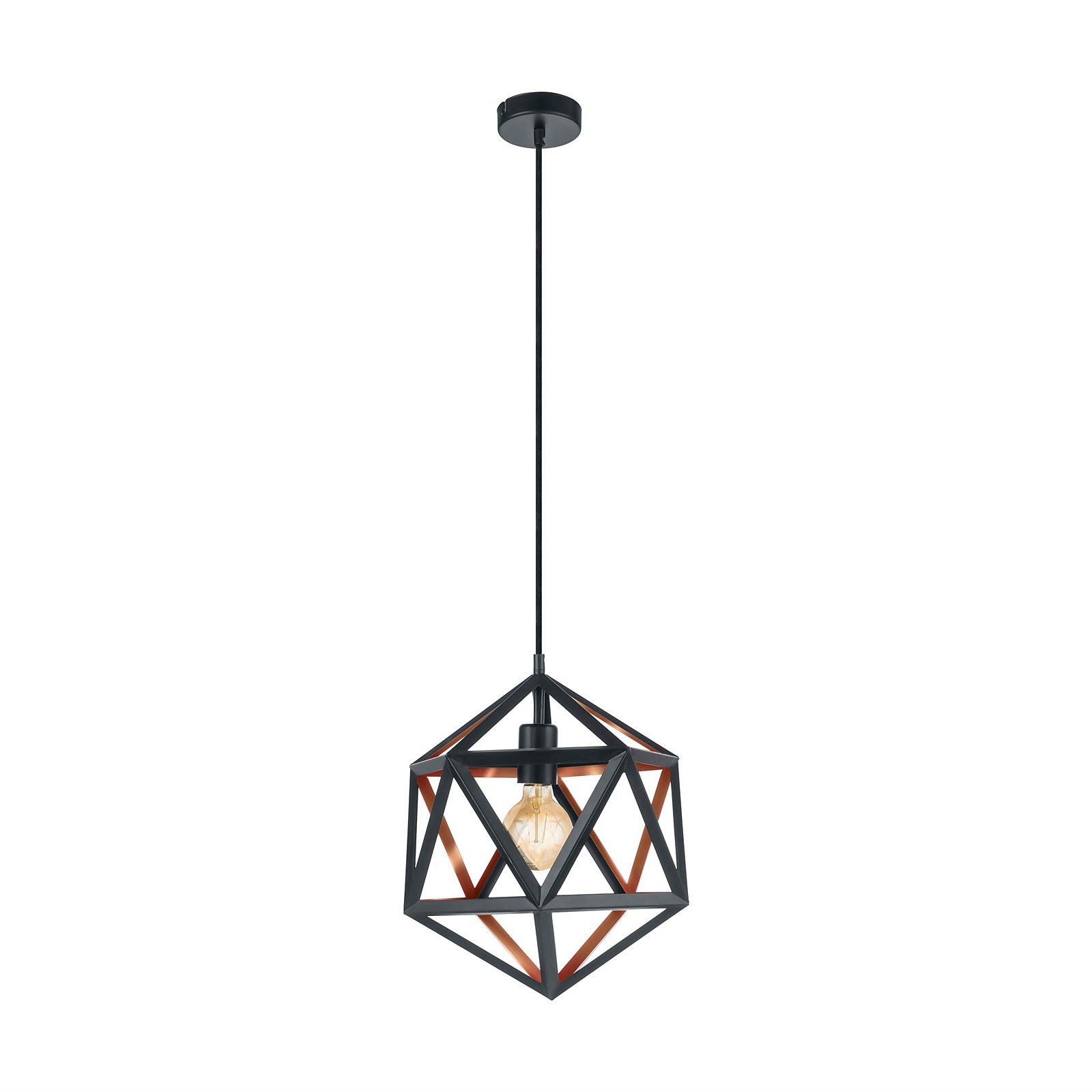 EGLO Embleton Geo Black and Copper Pendant