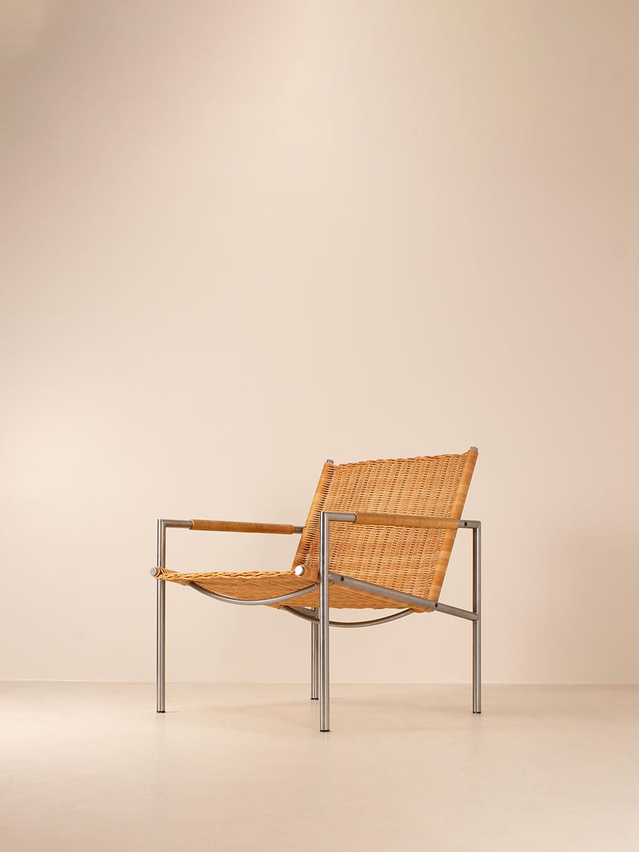 Vintage Armchair, Rattan and Chrome