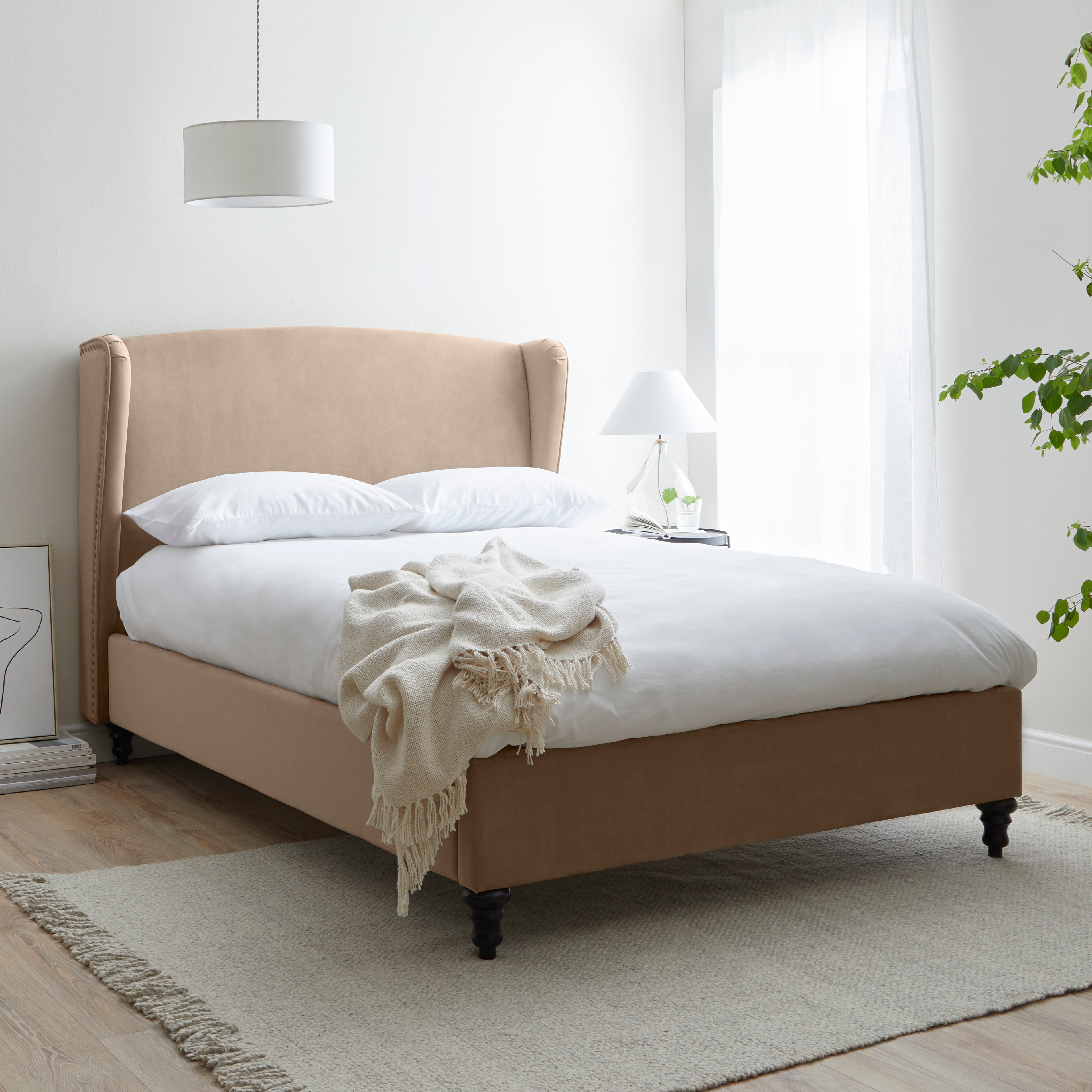 Oswald Taupe Bed Brown