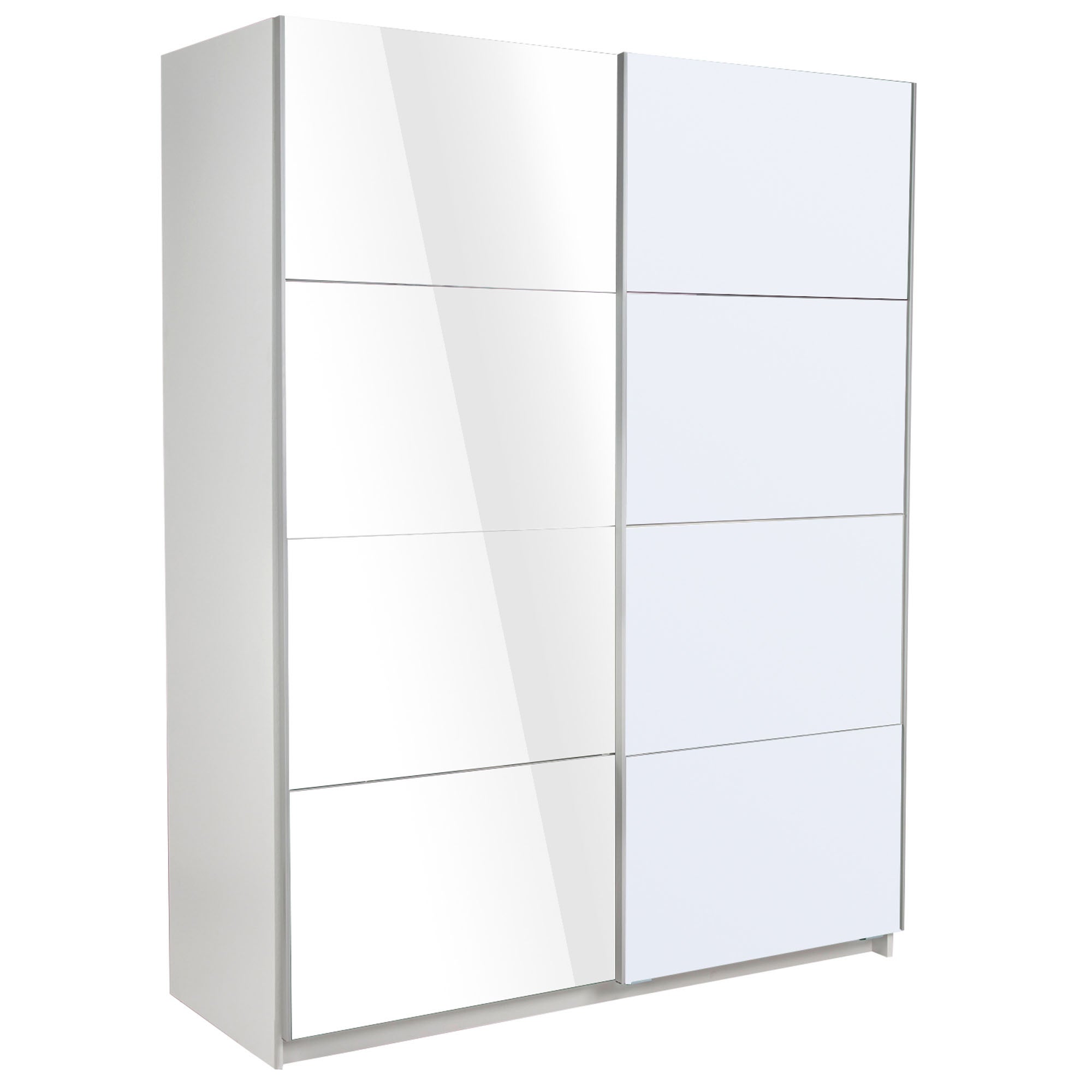 Ellum White High Gloss Sliding Wardrobe White