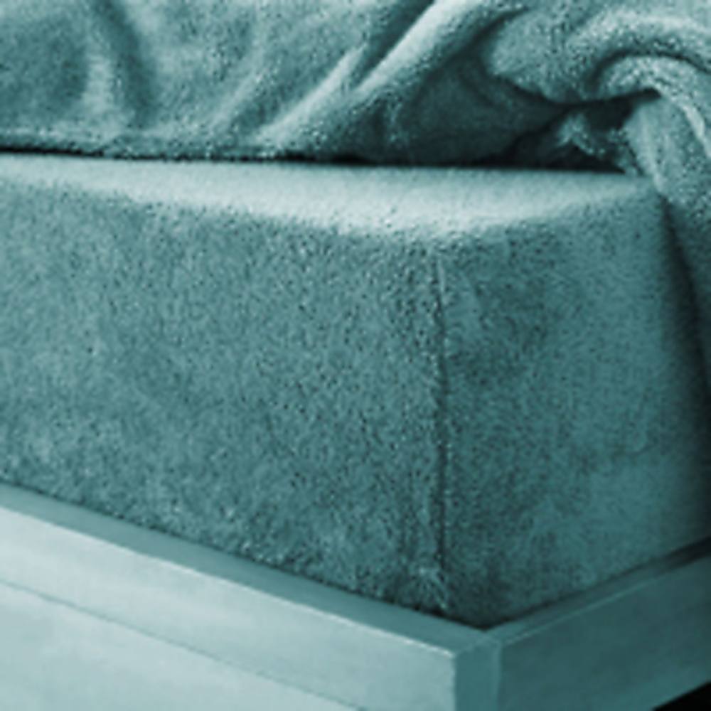 Homes-Linen Extra Deep Teddy Fleece Fitted Sheet 30cm Cosy Teddy Bear Bedding in Teal