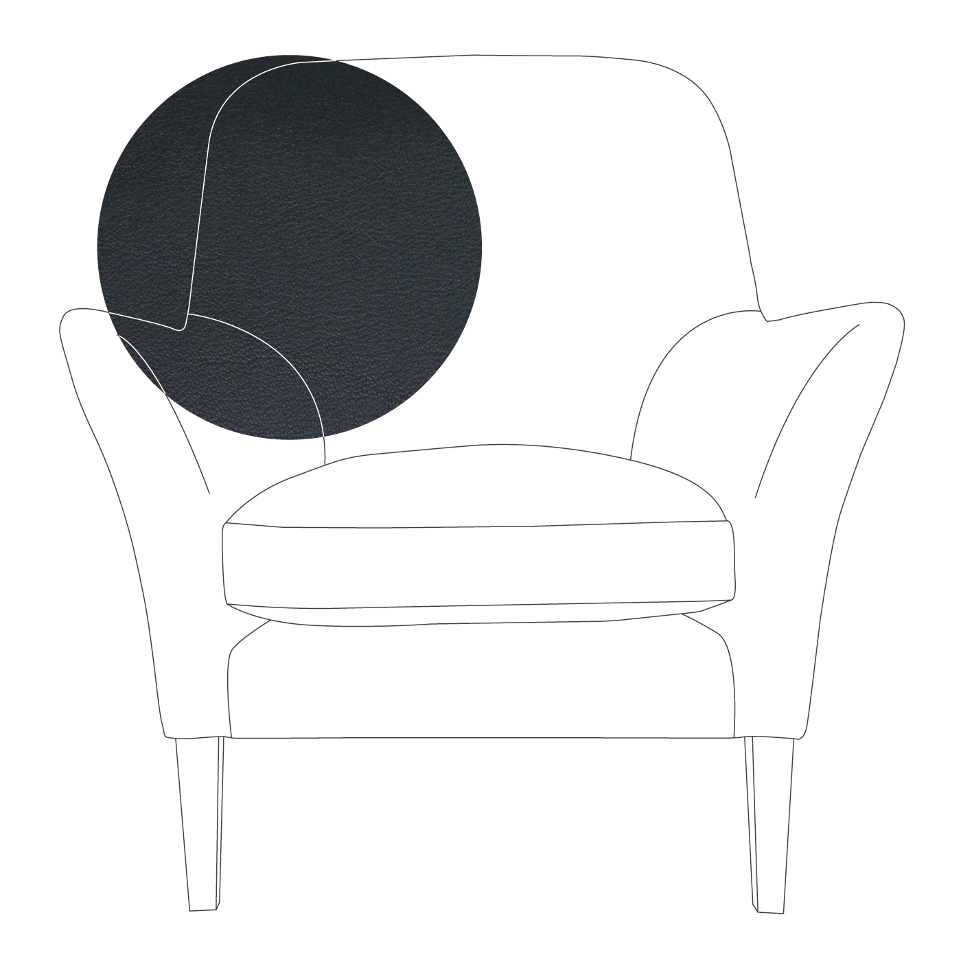 Heal's Wallis Armchair Leather Nero Natural Feet