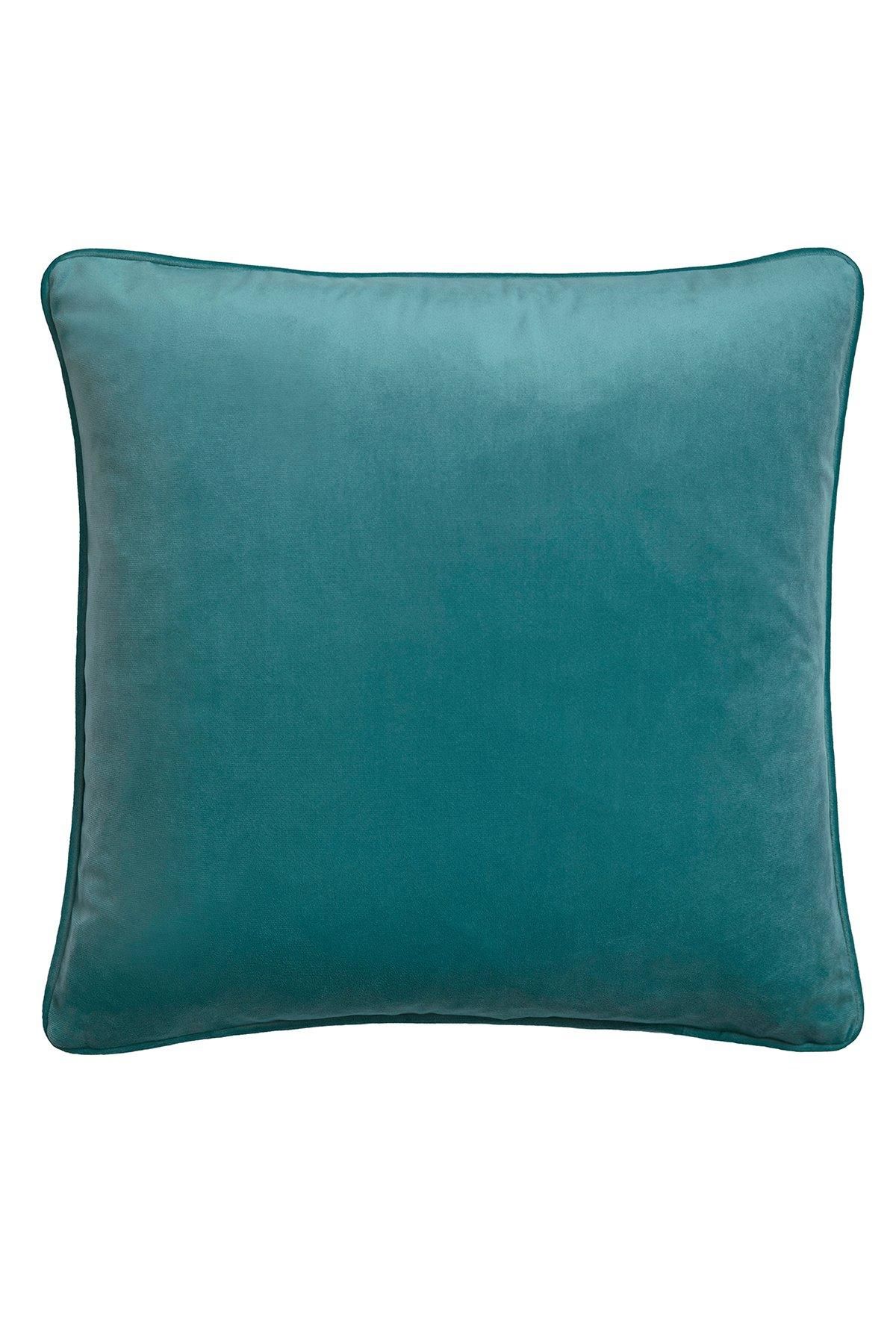 Laurence Llewelyn-Bowen 'Montrose' Luxury Filled Plain Velvet Cushion in Teal 2