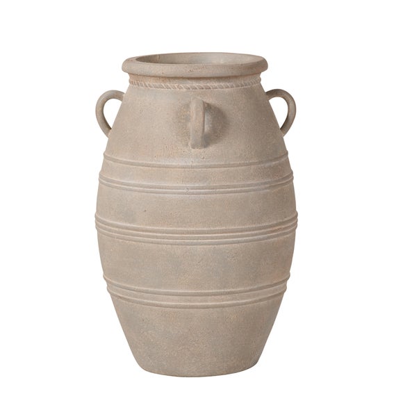Grey Wash Fibrestone Decorative Vase with Handles 4