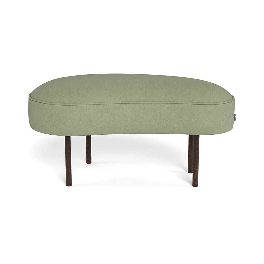 Heal's Isola Small Ottoman Siena Cotton Pistachio Bronze Feet