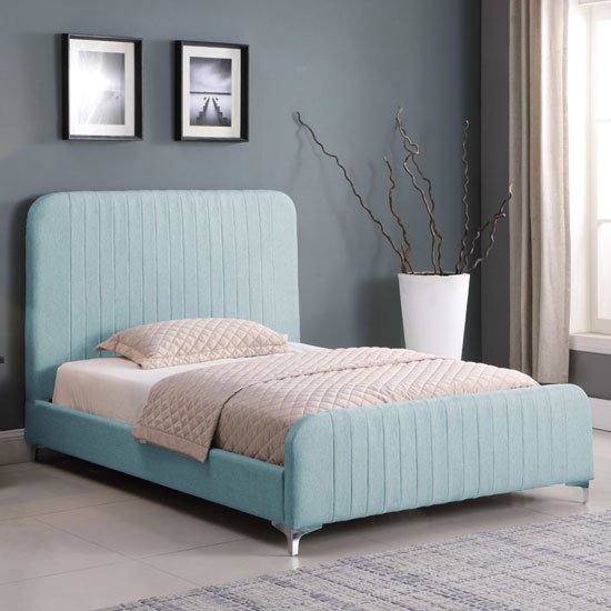 Hampton Fabric King Size Bed In Teal