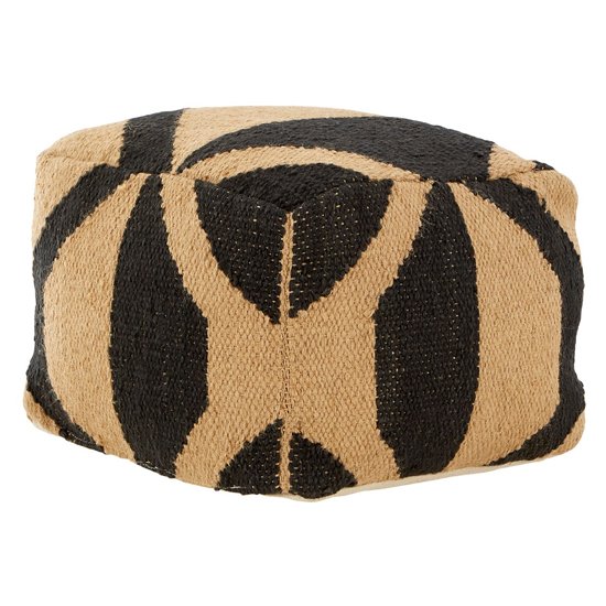 Botin Fabric Upholstred Hemp Pouffe In Multi-Colour