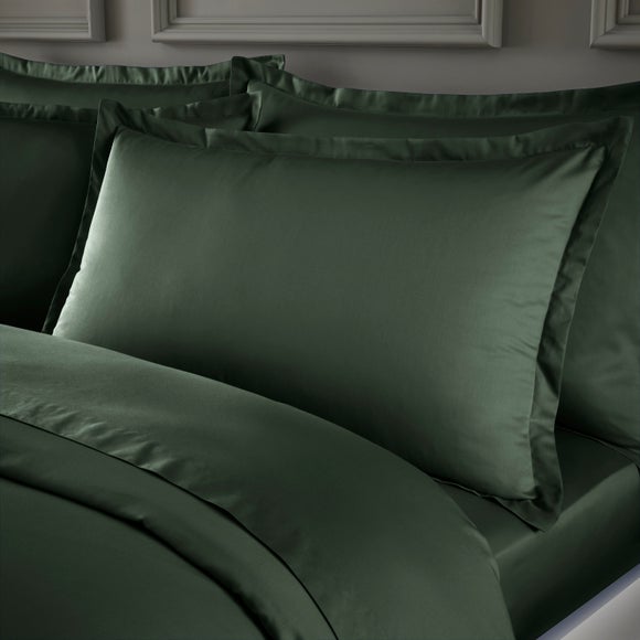 Hotel Cotton Sateen 400 Thread Count Oxford Pillowcase Pair