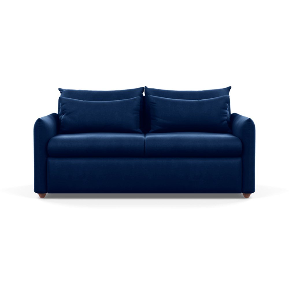 Heal's Pillow Sofa Bed Velvet Midnight Chestnut Stain Feet