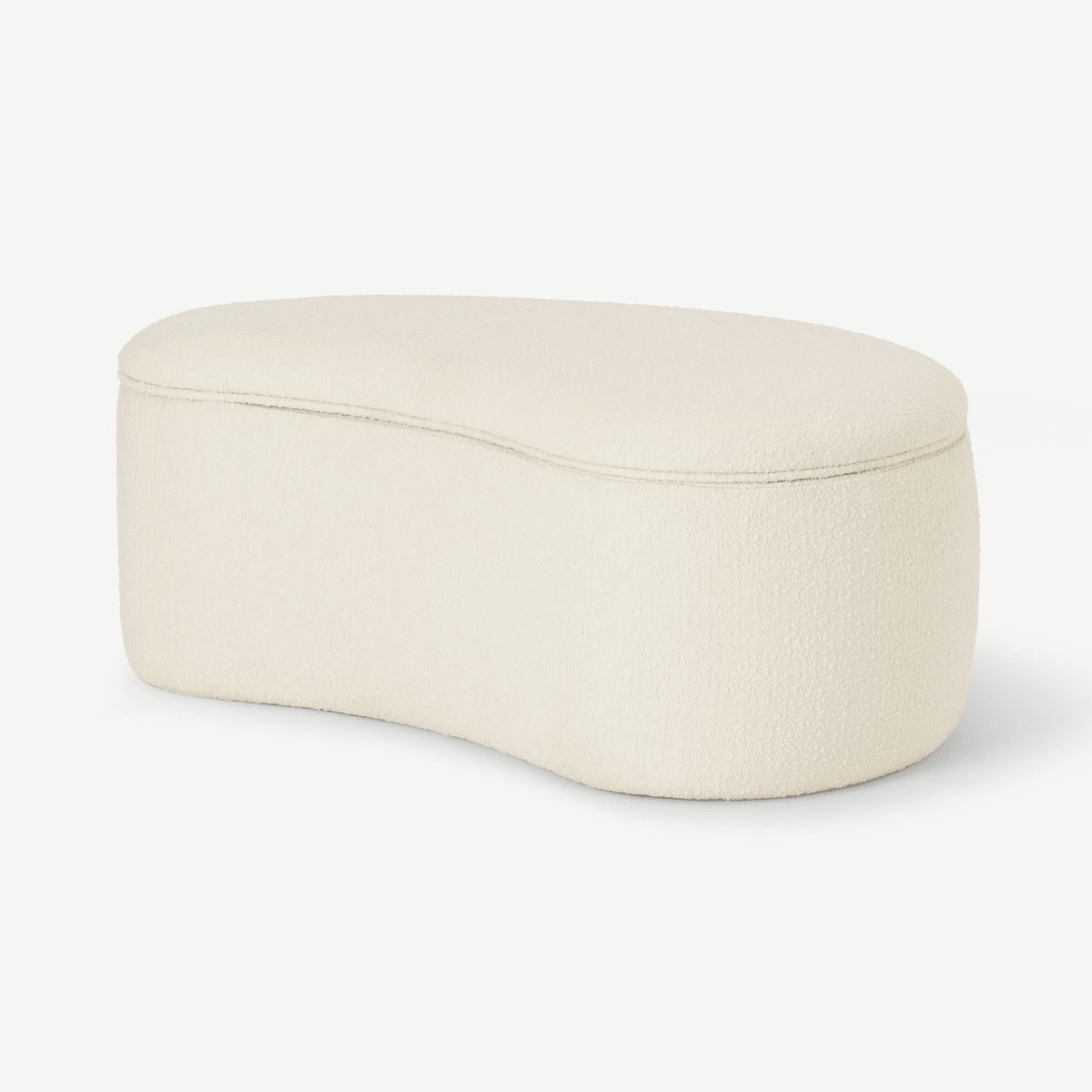Kooper Storage Pouffe, Whitewash Boucle