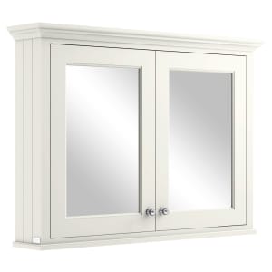 Bayswater Pointing White Bathroom Mirror Cabinet - 1050mm