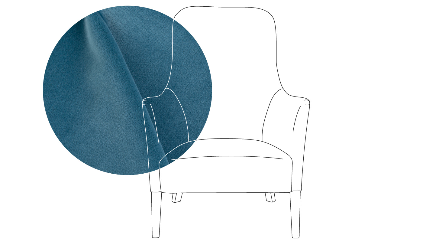Pinch Pendel Armchair Varese Velvet Delft Oak Feet
