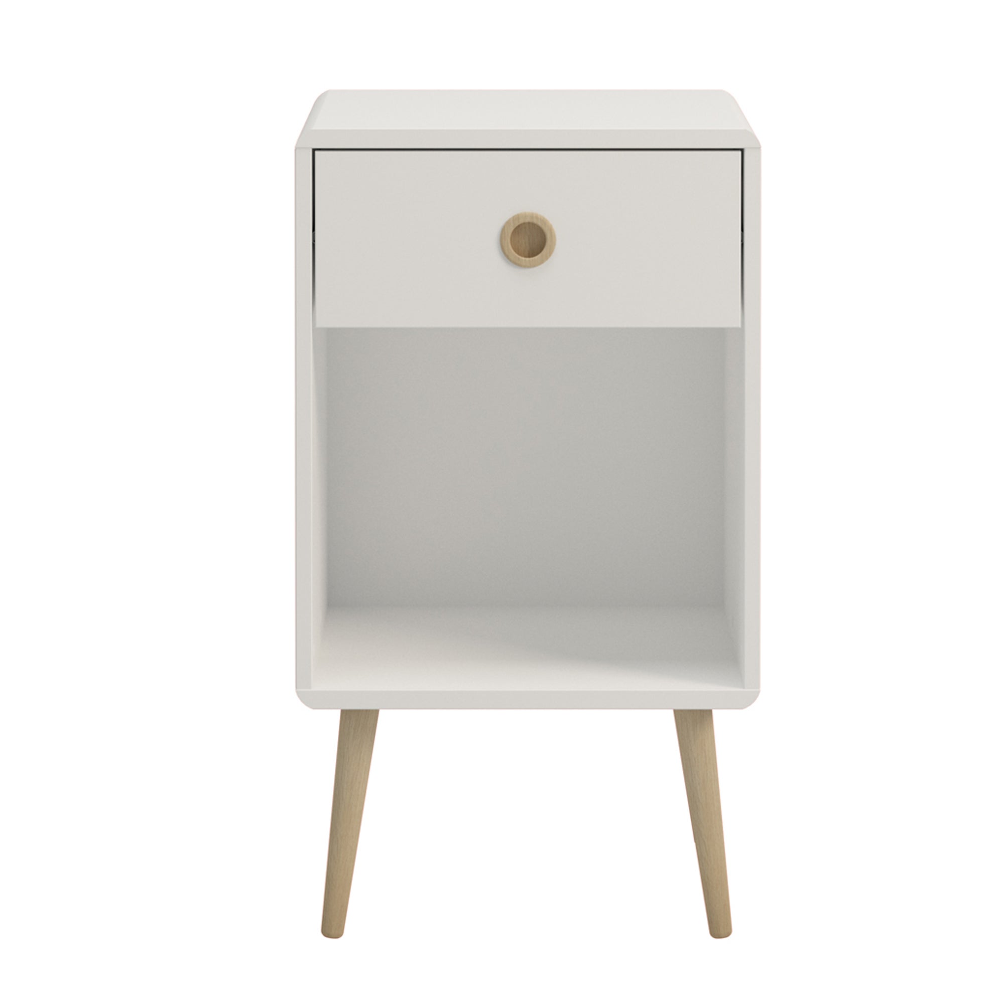 Softline 1 Drawer Bedside Table White