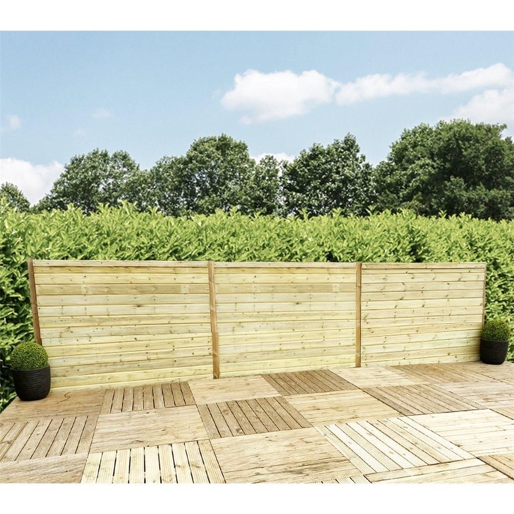 Marlborough 3FT Horizontal Pressure Treated 12mm Tongue & Groove Fence Panel in Natural
