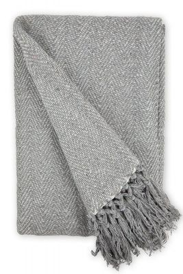 New Edge Blinds Hartley Collection Cotton Throw in Grey