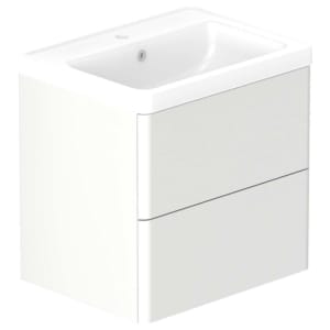 Nexa By VADO Veva Dusk White Wall Hung Vanity Unit & Ceramic Basin - 600mm