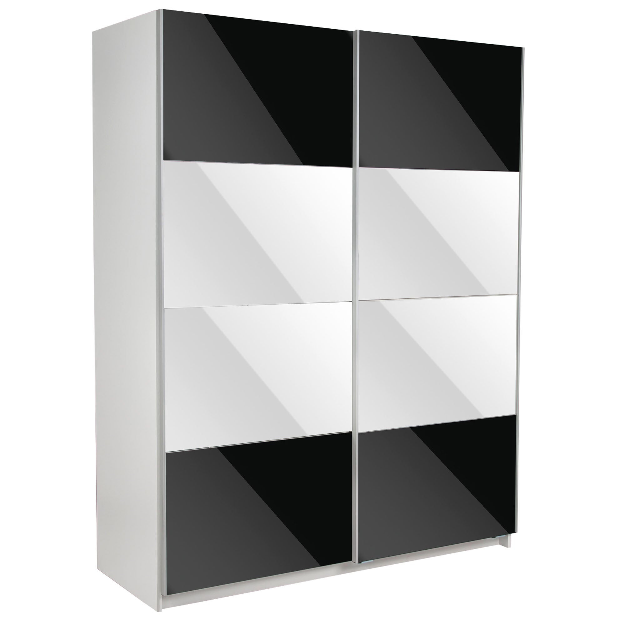Ellum Black and White Sliding Wardrobe White/Black
