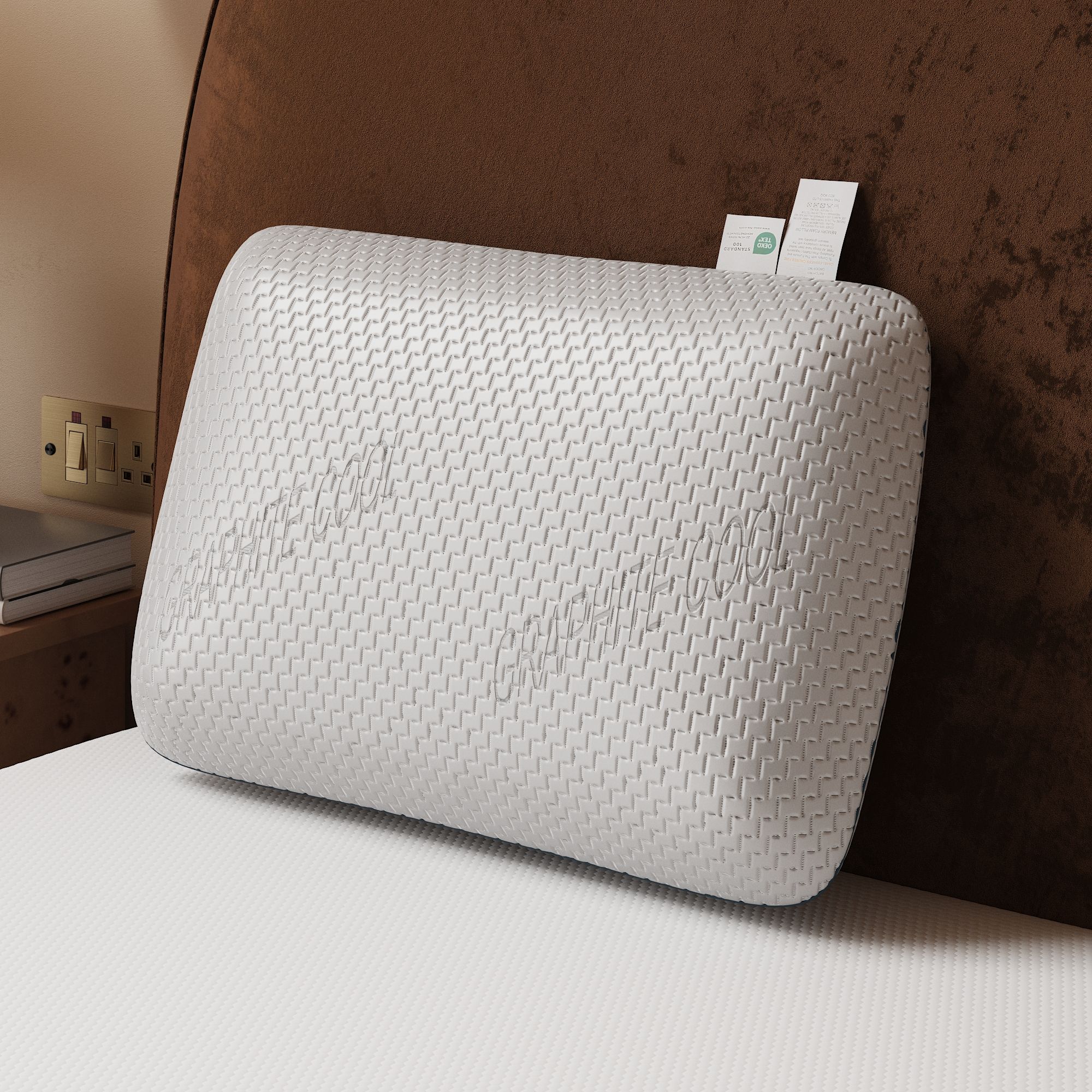 Rest Relax Jumbo Graphite Memory Laytech Foam Orthopaedic Pillow in White