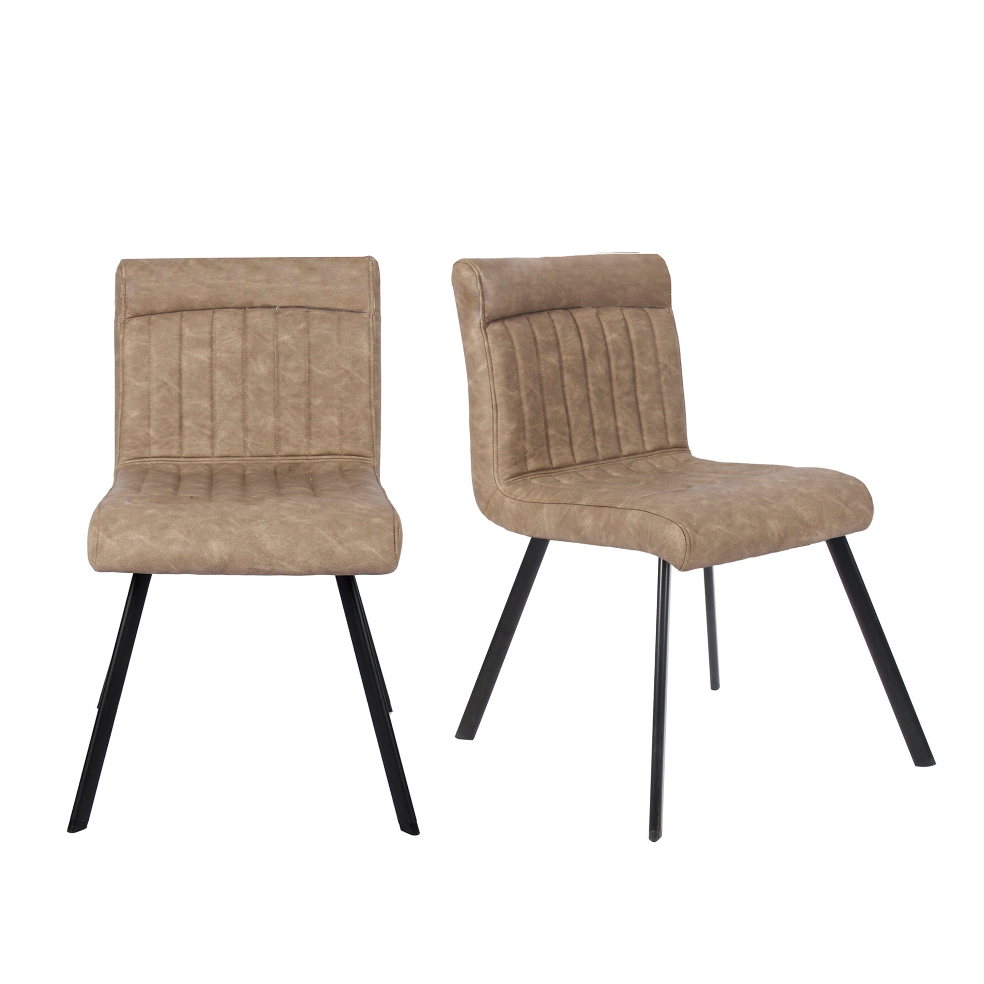 Felix Set of 2 PU Leather Dining Chairs Mink