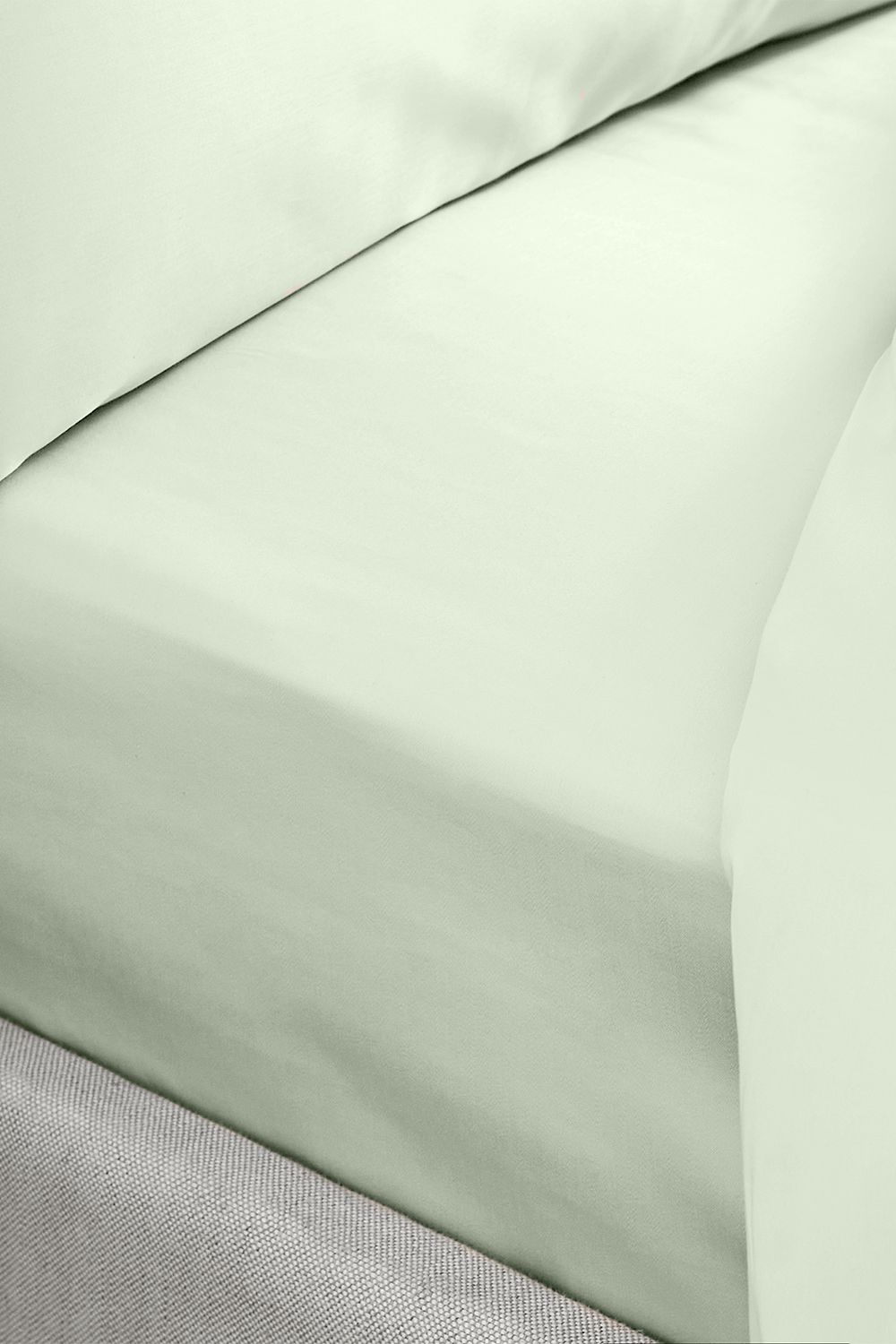 Bianca 400 Thread Count Cotton Sateen 36cm Depth Sheet in Green | Size: Super King Fitted