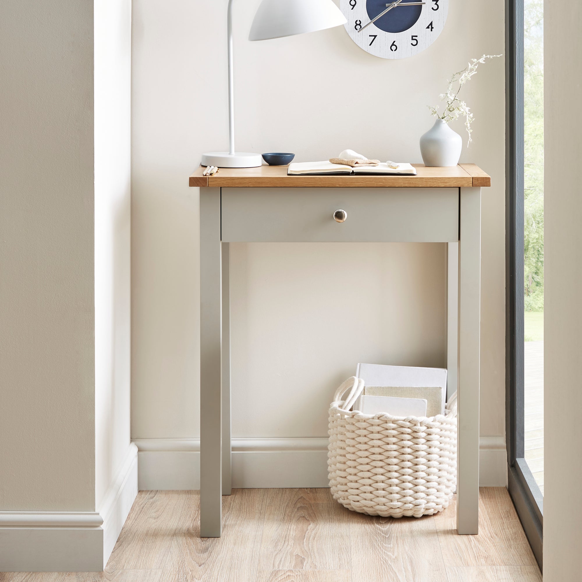 Bromley Grey Compact Desk Grey/Brown