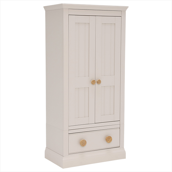 Buttons  2 Door 1 Drawer Wardrobe  Stone