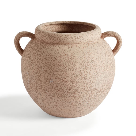 Wide Stone Vase with Handles 3