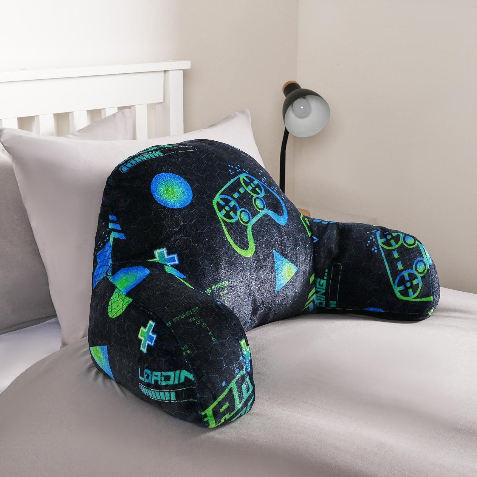 OHS Gaming Cushion Bed Pillow Reading Gamer Support Arms Lumbar Chair in Green