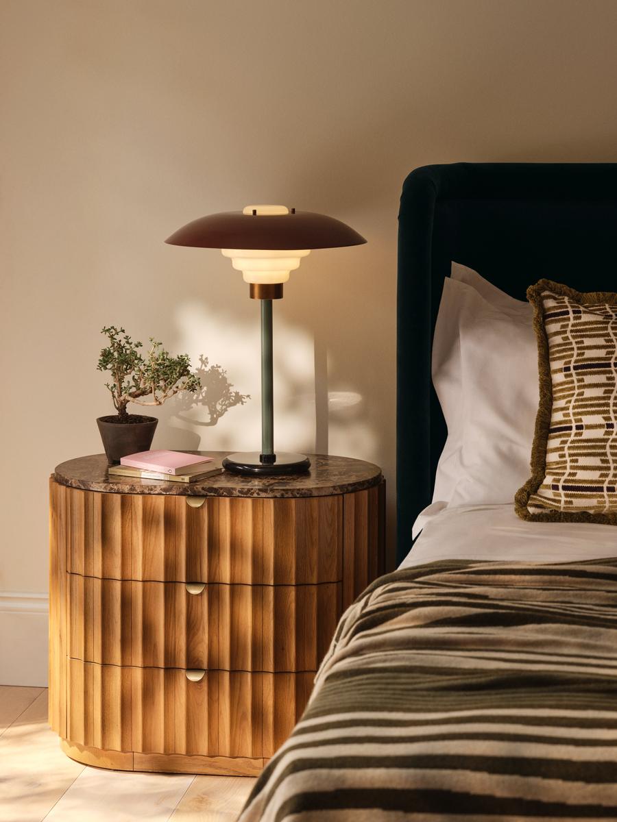 Railton Bedside Table, Dark Emperador Marble, Large